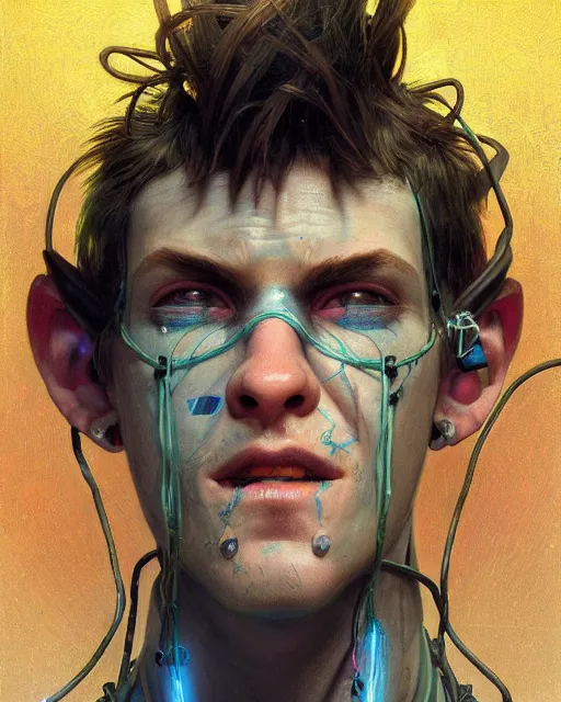 Prompt: portrait of a patchwork boy, bioluminescent, wires, horror, asymmetrical art, highly detailed, concept art, cinematic, hyperrealism, epic, art by stanley lau and artgerm and magali villeneuve and alphonse mucha and pixar, artstation, octane render, cgsociety