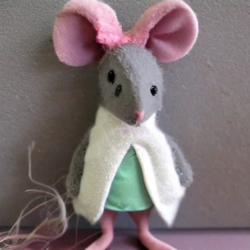 Prompt: fluffal mouse, claymotion, creepy, scary, nightmare