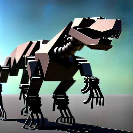 Image similar to a robotic t - rex, 3 d, 4 k