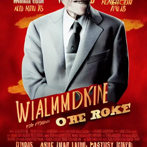 Prompt: movie poster of william dafoe as an anthropomorphic singing rat