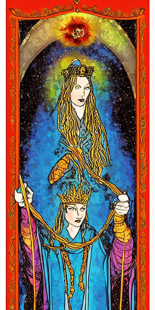 Image similar to the high priestess, tarot, digital art