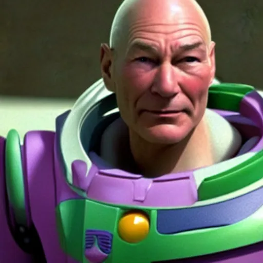 Image similar to patrick stewart as the real buzz lightyear