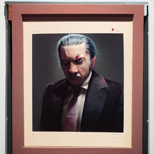 Prompt: studio portrait of ai professor by gierymski, avantgarde photo portrait of ai artist by wayne barlowe, marvel movie still frame of mr sinister, mcu nathaniel essex mr sinister