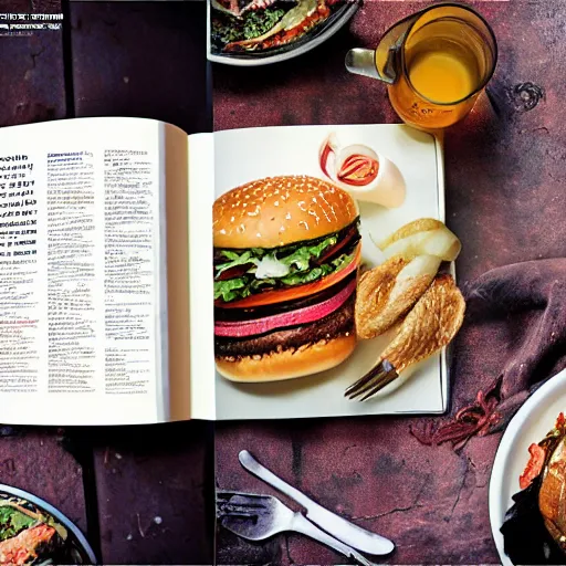 Image similar to hamburger eating people, national geographic, chef's magazine, professional photography, canon lens