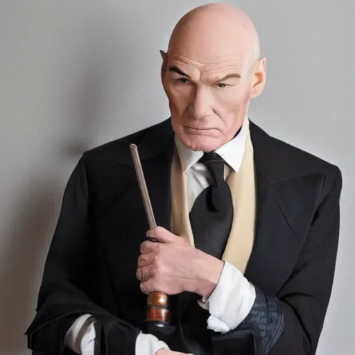 Prompt: older fantasy butler that looks similar to michael kane and patrick stewart, full body portrait, handsome, 4 k, detailed, photo realistic, balding, well dressed, pet rat on shoulder