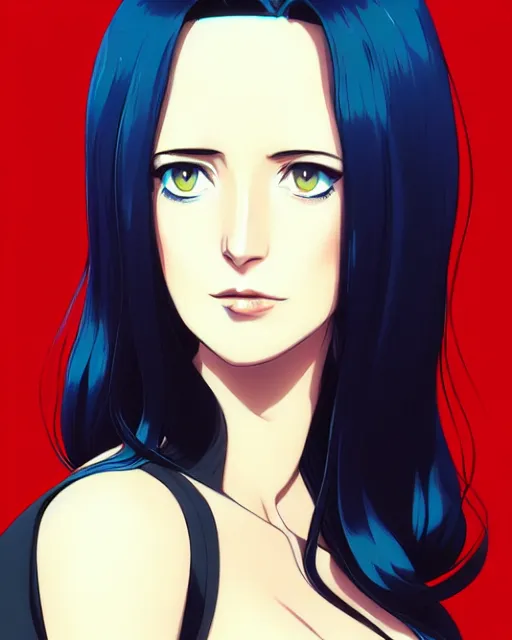 Image similar to portrait Anime as eva green casino royale bond girl, cute-fine-face, black-hair blue eyes pretty face, realistically shaded, Perfect face, fine details. Anime. casino royale, realistic shaded lighting by Ilya Kuvshinov, katsuhiro otomo, ghost-in-the-shell, magali villeneuve, artgerm, rutkowski, WLOP Jeremy Lipkin, Giuseppe Dangelico Pino, Michael Garmash, Rob Rey