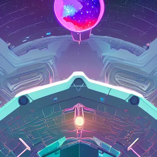 Prompt: vector art of galaxys with nebula epic lighting painting stylized digital illustration video game icon global illumination ray tracing in borderlands by victo ngai, andreas rocha, john harris and feng zhu and loish and laurie greasley