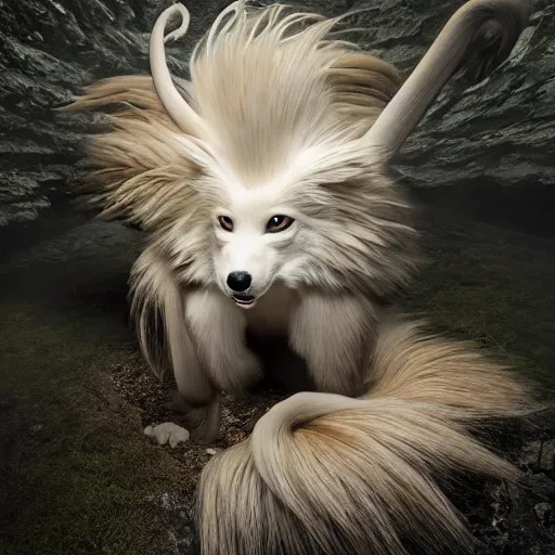 Image similar to national geographic professional photo of ninetales, award winning