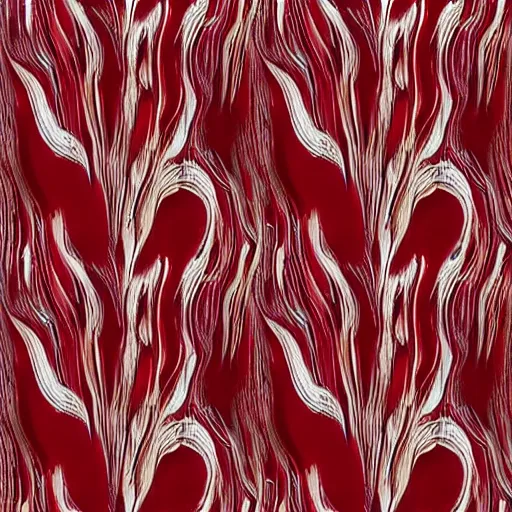 Prompt: dutch pour acrylic paint red and white multicolored pouring pattern realstic micro patterns