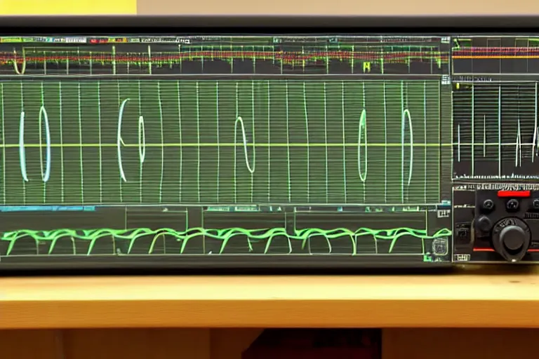 Image similar to an oscilloscope shaking a sound wave, wiggling a weasel, a stoat sinusoid spectacle