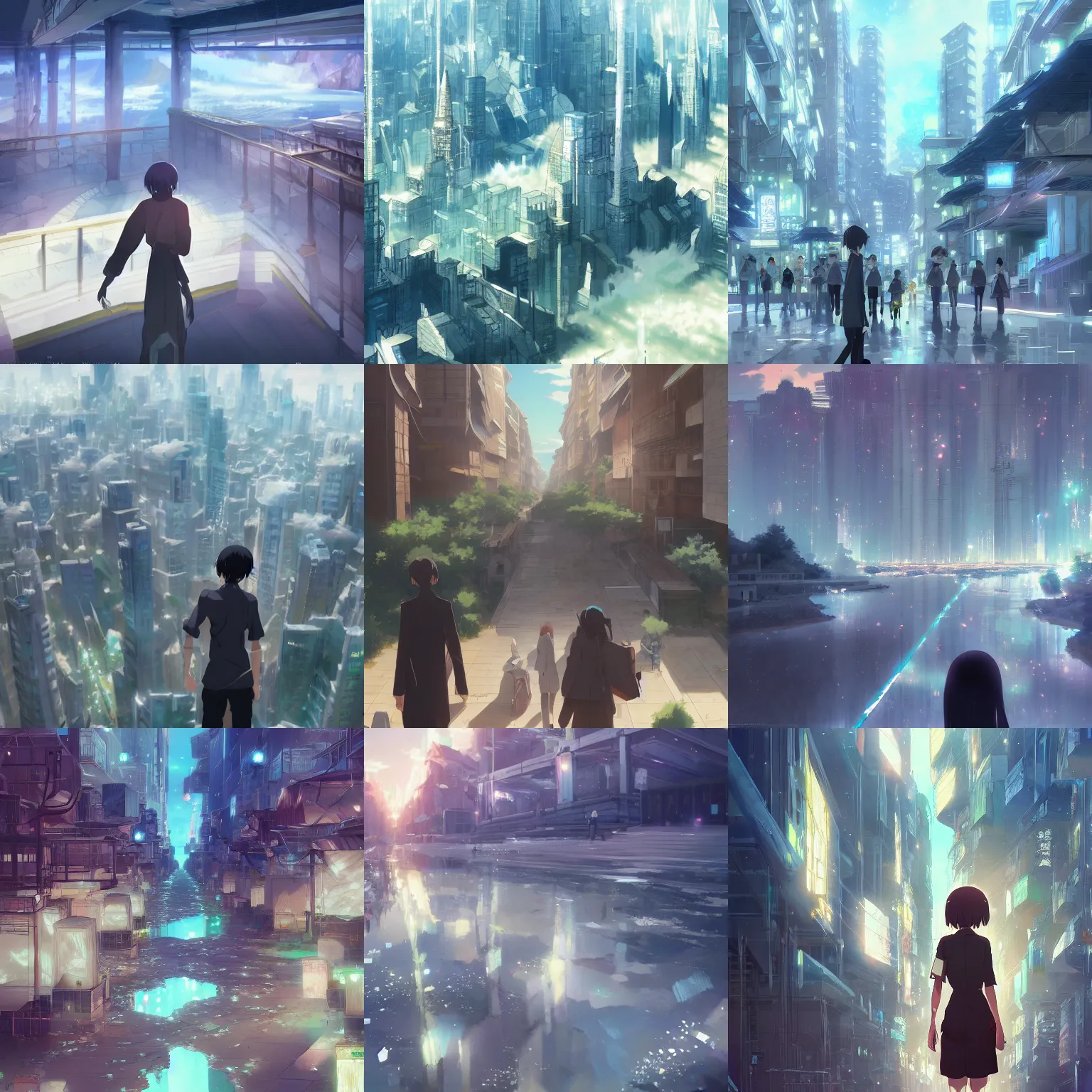 Prompt: City of Atanbiwo Crystallium, Makoto Shinkai, anime, trending on ArtStation, digital art