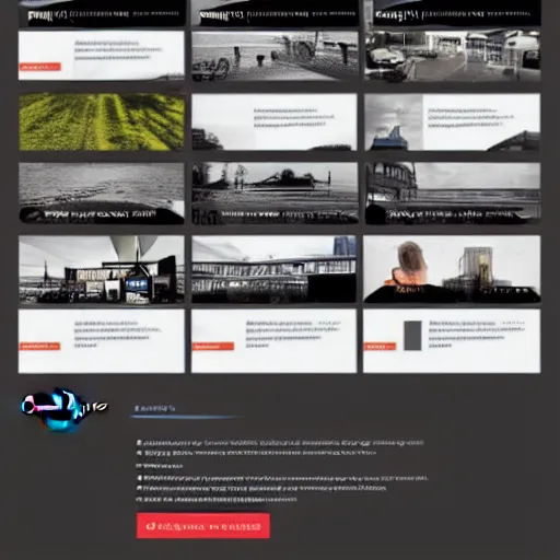 Prompt: a modern simplistic webpage layout design, frontpage