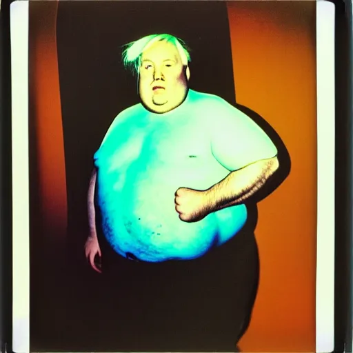 Image similar to color polaroid portrait of a fat man by andy warhol.