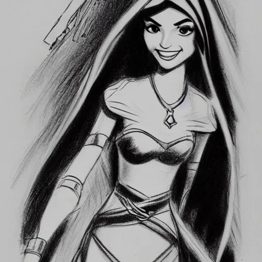 Image similar to milt kahl sketch of victoria justice as princess padme from star wars episode 3