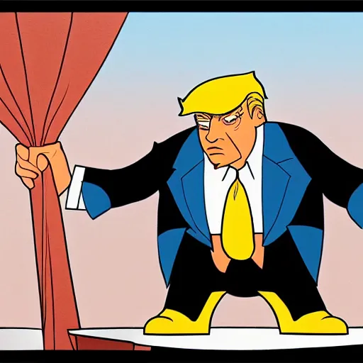 Prompt: donald trump as hercules, disney, cartoon,