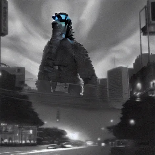 Image similar to giant elephant destroying tokyo in the style of the movie godzilla, cinematic lighting, cinematic framing and shadows 1 9 7 0 s aesthetic