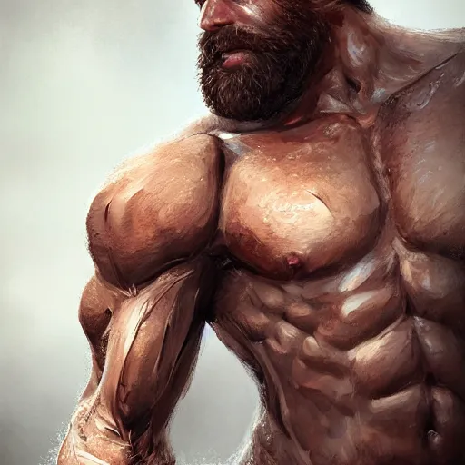 Image similar to portrait of a rugged ranger, muscular, upper body, hairy torso, detailed detailed detailed hands hands hands hands, D&D, fantasy, bare bare bare bare thighs thighs thighs intricate, elegant, highly detailed, digital painting, artstation, concept art, smooth, sharp focus, illustration, art by wlop