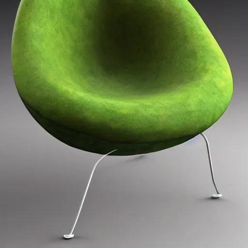 Prompt: a chair shaped like an avocado, 8 k, high definition, extremely detailed, photo realistic