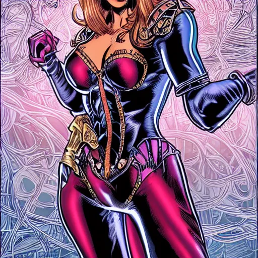 Image similar to a stunning female character by Arthur Adams