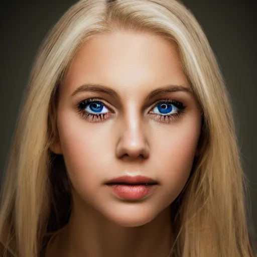 Image similar to photography of the face of a blond young woman, 8 k photo. highly detailed. sharp details, pretty eyes