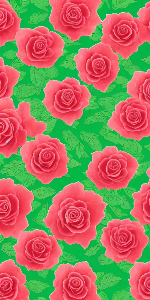 Image similar to seamless pattern of beautiful roses with leaves and throns, colourful, symmetrical, repeating 35mm photography