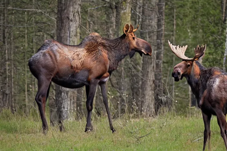 Image similar to half moose, half 🦬