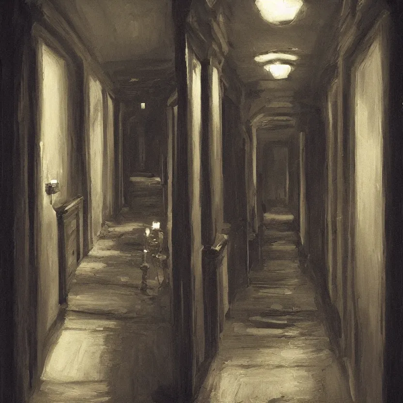 Image similar to dark creepy victorian corridor with bookshelves everywhere and two candles, by Stefan Koidl. artstation, blue lighting.