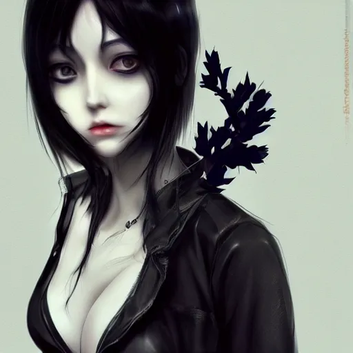 Image similar to heroine, beautiful, sui ishida with black hair, hyperrealistic, highly detailed, 8 k, a real photographic, digital art, character, realistic, full body portrait, symatrical, dark atmospheric lighting, artstation, symetric, lineart