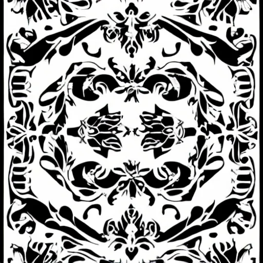 Prompt: a vector tattoo design in the style of victorian florid ornament.