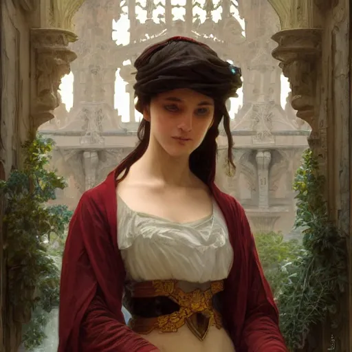 Image similar to anxious steward of a new castle, intricate, highly detailed, digital painting, artstation, smooth, sharp focus, illustration, art by artgerm and greg rutkowski and alphonse mucha and william - adolphe bouguereau