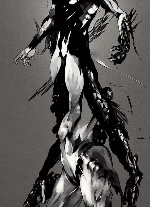 Image similar to A full body portrait of a spirit with many eyes. In style of Yoji Shinkawa and Hyung-tae Kim, trending on ArtStation, dark fantasy, great composition, concept art, highly detailed.