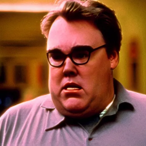 Image similar to cinematic, film still of john candy as louis tully in ghostbusters