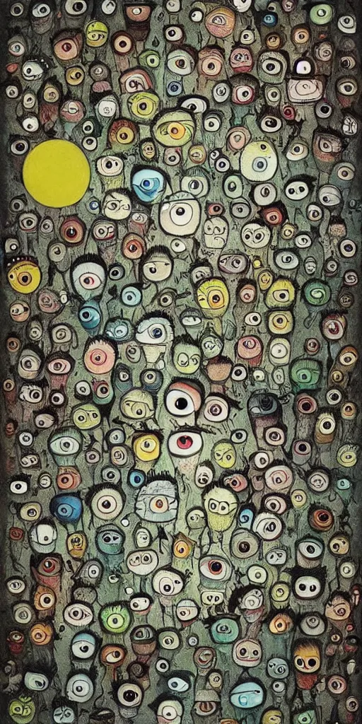 Image similar to eyeball scene by alexander jansson and where's waldo