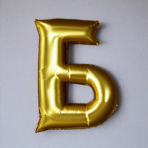 Prompt: letter h made with gold foil, balloon