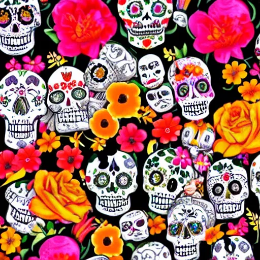 Prompt: dia de Los muertos