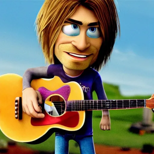 Prompt: Kurt Cobain as a pixar character