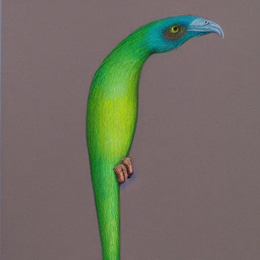 Image similar to a full body realistic coloured pencil drawing of a quetzal, realistic graphite, highly detailed, artstation, fine art, white background, by marcello barenghi