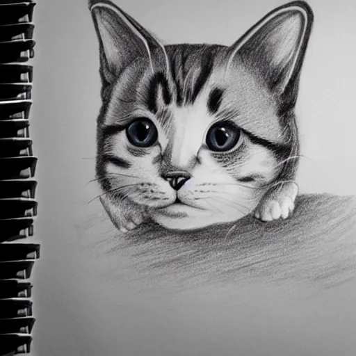 Prompt: drawing of a cute cat