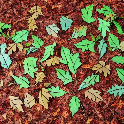 Image similar to trees with puzzle leaves