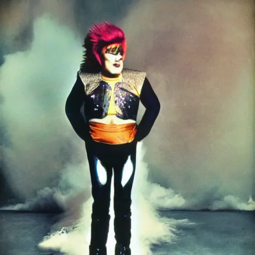 Image similar to jack black as ziggy stardust, vintage photo, 8 k