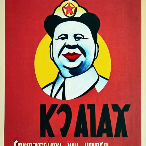 Image similar to communist clown portrait, soviet propaganda style, poster, mao