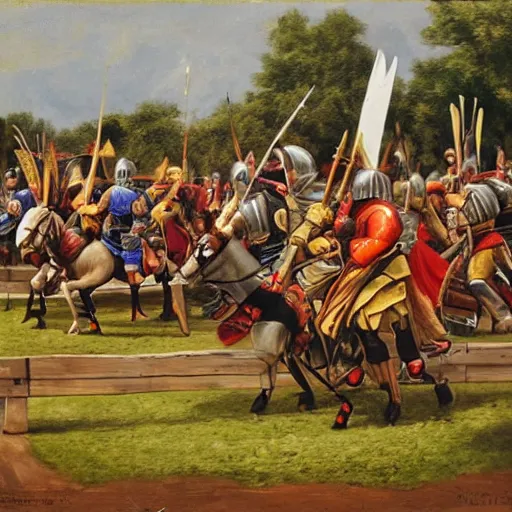 Image similar to a jousting tournament