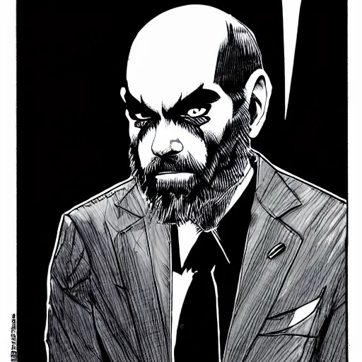 Image similar to Ben Bernanke looking sinister, by Tsutomu Nihei, highly detailed