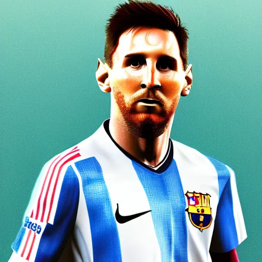 Image similar to 3 d render of messi