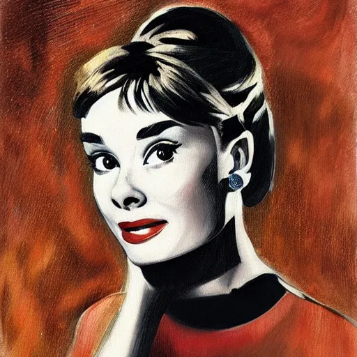 Image similar to audrey hepburn art by esther inglis