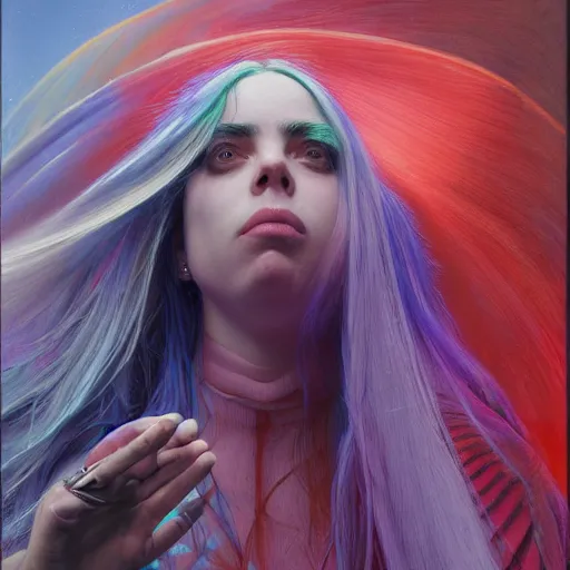 Image similar to Billie Eilish, by Mark Brooks, by Donato Giancola, by Victor Nizovtsev, by Chris Moore, by Gabriel Dawe