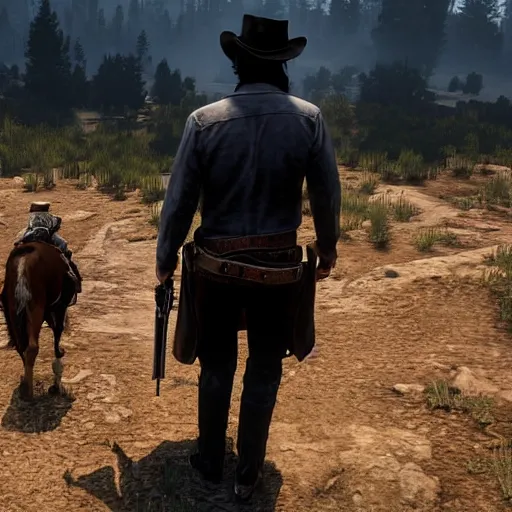 Image similar to Cover art of Red Dead Redemption 3, no text, Keanu Reeves as the main character