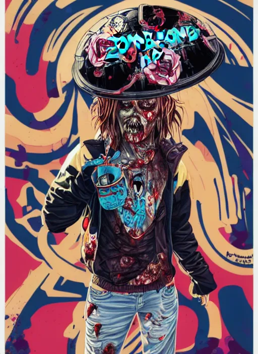 Image similar to zombie full body hiphop streetwear drip, tristan eaton, victo ngai, artgerm, rhads, ross draws