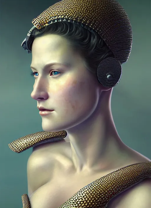 Prompt: hyperrealistic mixed media portrait of a beautiful armored warrior woman, stunning 3d render inspired art by Coles Phillips + perfect facial symmetry + dim volumetric lighting, 8k octane beautifully detailed render, post-processing, extremely hyperdetailed, intricate, epic composition, grim yet sparkling atmosphere, cinematic lighting + masterpiece, trending on artstation, Art Nouveau