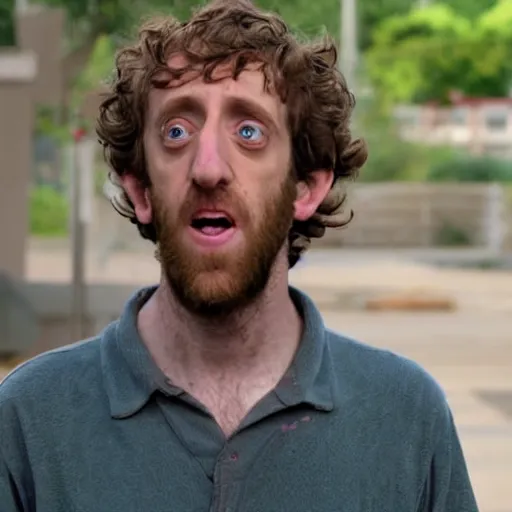 Image similar to thomas middleditch as rickety cricket, it's always sunny in philadelphia, 8 k